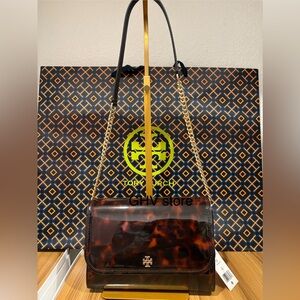 Tory Burch Brown Tortoise chain wallet Bag